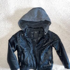 Urban Republic Kids Black Jacket with Gray Hood - Size 4